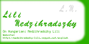 lili medzihradszky business card